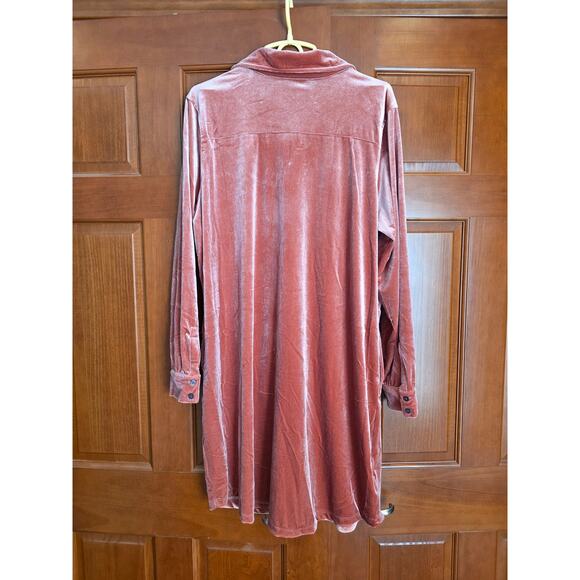 Belle by Kim Gravel Size XL Velour Dress with Pockets MARSALA A620764 - Picture 3 of 4